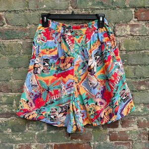 Vintage‎ 90s Silk Shorts Women's Size Small Xriss Xross Jamaica Tropical Surf